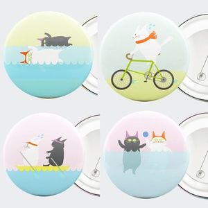 ❤️$3/18  Set of 4 Cat Lover Cat Sport Button Badge